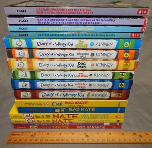 16 kids books BULK LOT captain underpants big nate diary of a wimpy kid dav pilk - Picture 1 of 23