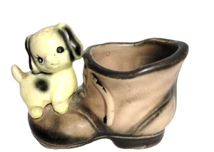 Enesco Hundestiefel Zahnstocherhalter Vintage Japan Welpenschuh Mini Figur Vintage - Bild 1 von 5
