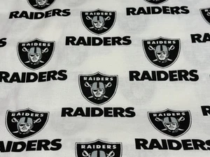 Vtg 1994 Raiders NFL Cotton Fabric 6.5 yards 58" Licensed Las Vegas LA Oakland - Picture 1 of 5