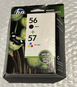 Oryginalne zapieczętowane HP 56 Black 57 Tri-Color Combo Pack 2 wkłady atramentowe Exp 04/2015 - Zdjęcie 1 z 2