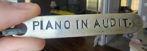 RARE VINTAGE THOMASTON MAINE STATE PRISON JAIL GUARD AUDITORIUM PIANO KEY TAG - Picture 1 of 3