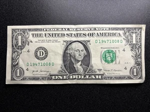 $1 One Dollar Bill "BIRTHDAY NOTE"-2017A Series - D19471008 (08/10/1947) - Picture 1 of 6