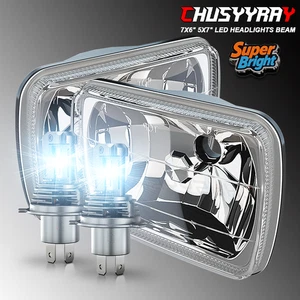 Pair 7x6" 5x7" LED Headlight Hi&Lo Sealed Beam For Ford F150 F250 F350 1978-1986 - Picture 1 of 14
