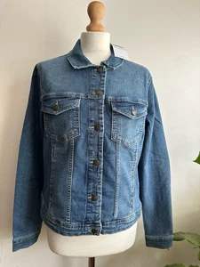 Only Carmakoma Damen Carwespa Jeansjacke UK 16 EU 44 Medium Blue Denim  - Bild 1 von 8