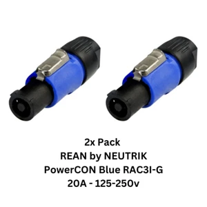 Paquete de 2 conductores de entrada REAN de NEUTRIK PowerCON RCAC3I-G 6-12 mm azul NAC3F - Imagen 1 de 4