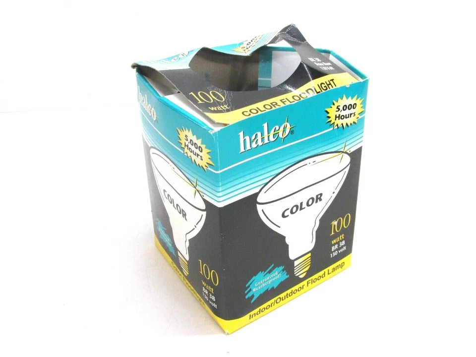 NOS! HALCO BLUE 100W COLOR FLOODLGHT BULB, BR38 - Image 1 of 4