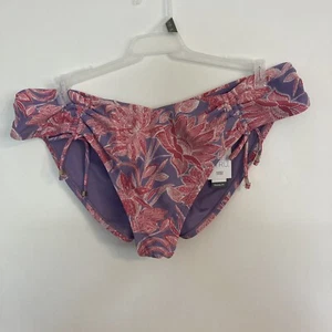 Time And Tru Swim Bottoms Purple And Pink Hawaiian Flowers Women’s XL, 16-18 - Picture 1 of 5