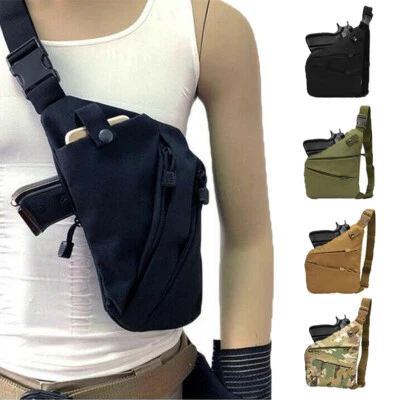 Tactical Shoulder Sling Pistol Pouch Chest Pack Bag Concealed Carry Gun Holster - Image 1 of 4