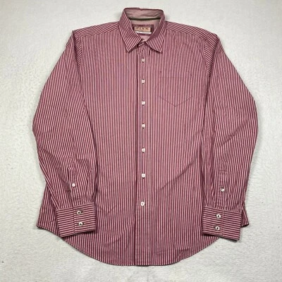 Camisa Thomas Rosa Para Hombre Grande Rosa Púrpura Rayas Abotonada Manga Larga Informal Foto 1 de 4