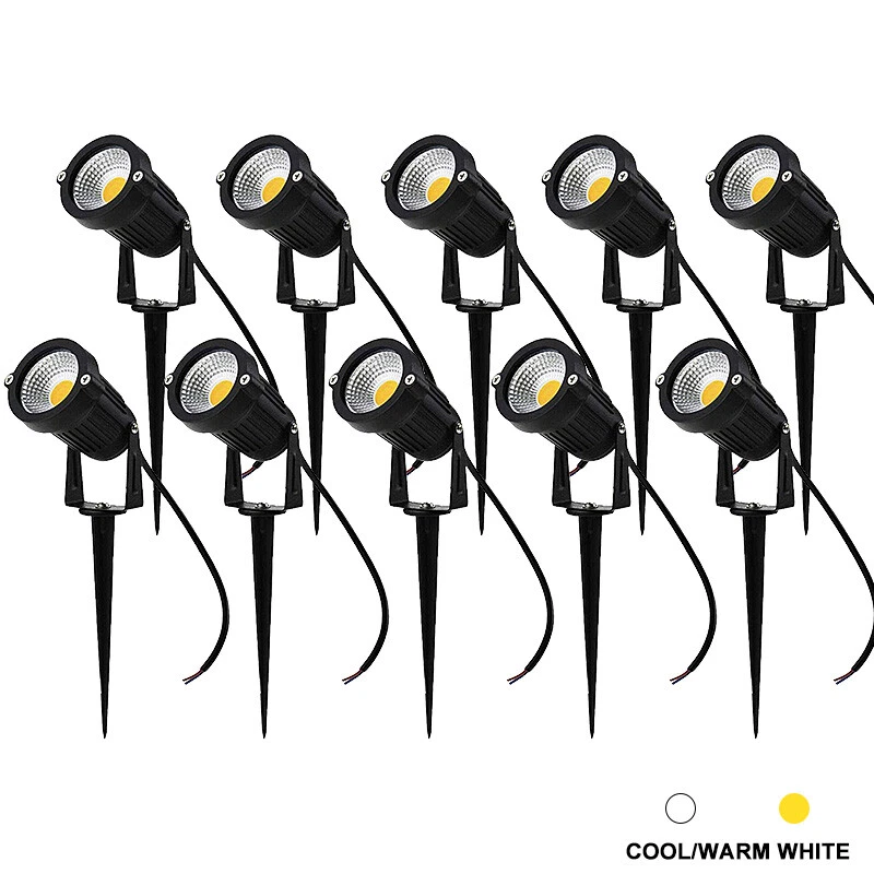 10 PCS 12V 5W LED Landscape Light 3000K Garden Outdoor Low Voltage Spotlight