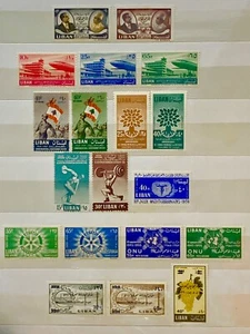 1950s / Early60s LEBANON AIRMAIL LOT OF 8 SETS MINT HINGED XF QUALITY - Picture 1 of 4