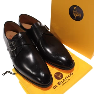 Di Bianco Gallo NWB Novella Monk Strap Dress Shoes Size 11.5 US In Black Leather - Picture 1 of 11