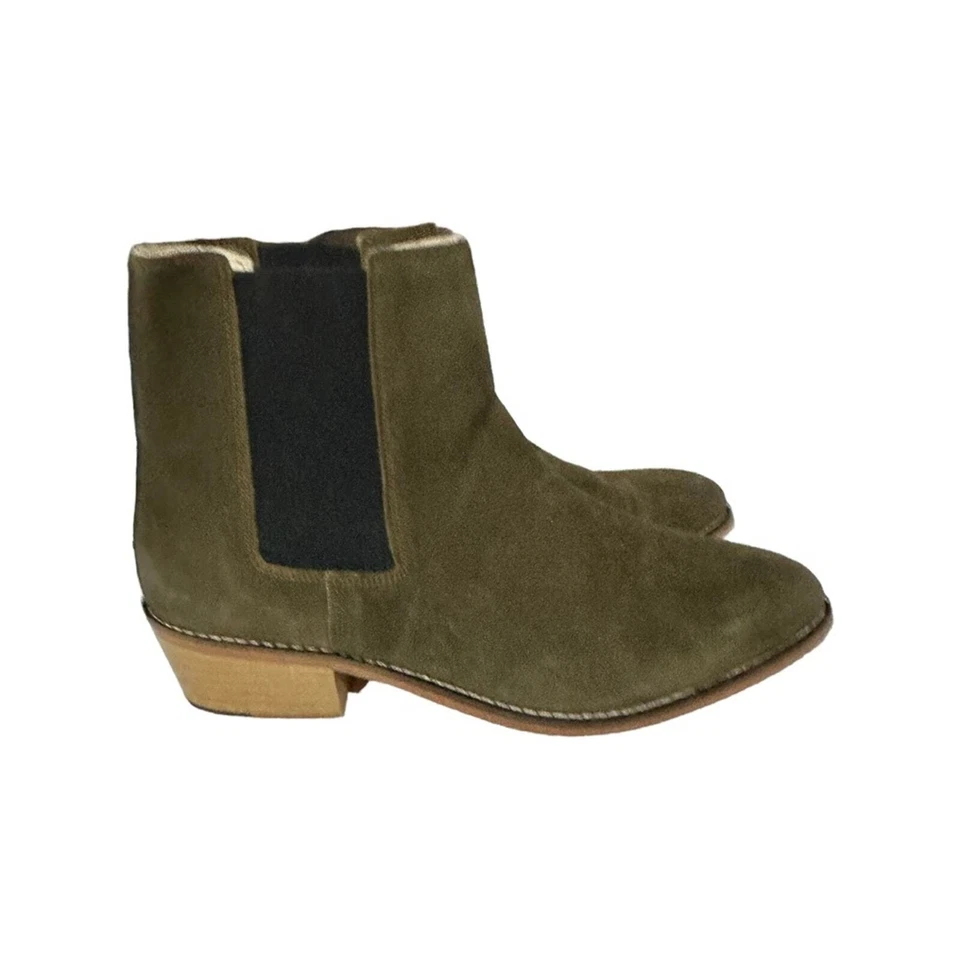 Matt Bernson Olive Green Suede Leather Chelsea Booties Size 10 - Image 1 of 4