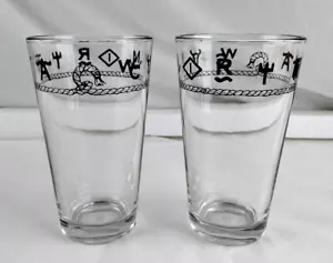 LIBBEY Western Seile & Rinder Marken 6" großer Becher / Trinkglas 2er Set - Bild 1 von 9