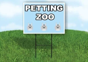 Letrero de patio PETTING ZOO carretera con soporte PÓSTER DE CÉSPED - Imagen 1 de 4