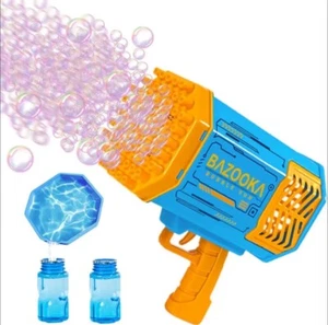 Bubble Gun Machine for Kids 69 Hole Bazooka Bubble Blower Toy with Lights - Picture 1 of 6