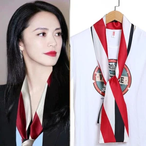 Women's Long Silk Scarf Printed Ladies' Decorations Straps,Ribbons,Neckerchief - Picture 1 of 81