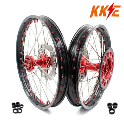 Llantas KKE 21/19 MX con radios de suciedad para HONDA XR650R 2000-2008 buje rojo fundido Foto 1 de 4