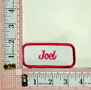 Joel Name Tag Uniform Hat Vest Jacket Patch Crest Applique Badge - Picture 1 of 1