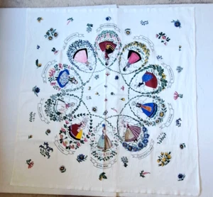 Vintage Almedahls Printed set of Tea Towels Folk Province Women Costume Sweden - Picture 1 of 23