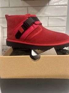 New Men's Size 12 UGG Neumel Snapback Chukka Boots Red Ankle Sheepskin 1118570 - Picture 1 of 7