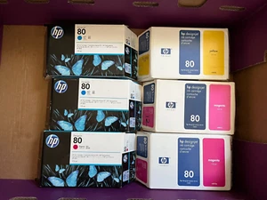 (6) Wkład atramentowy HP 80 DesignJet 1000 1050 LOT (C4872A, C4847A, C4874A, C4848A) - Zdjęcie 1 z 1