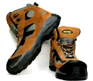 Wolverine Mens 12 W02072 Steel Toe Boots Mid Atheltic Hiker Fulton Brown Black - Picture 1 of 9