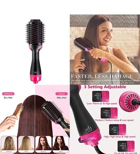 4-In-1 Hair Dryer Hot Air Blow Brush Detachable Volumizer Negative Ion Comb - Picture 1 of 11