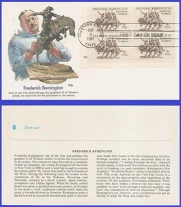 USA5 #1934 U/A FLEETWOOD FDC PB4 Frederic Remington - Bild 1 von 1