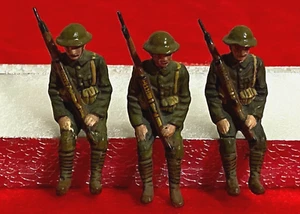 Vintage Lineol Elastolin Historical 7 cm US Soldiers Matching Set NICE Toy aj-73 - Picture 1 of 5