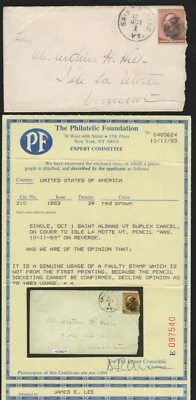 US Scott 210 FDC (maybe) Oct. 1 cancel & 1883 docketing, 2003 PF decline opinion - Image 1 of 2