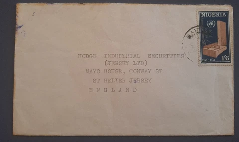 Nigeria c.1970 Maiduguri To Hodge Bank St Helier Jersey Channel Islands A25 Cover