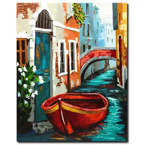 NOVAARTE Abstrakt Malerei Acryl Bild Gemälde Venedig Kunst Modern Stadt ORIGINAL - Bild 1 von 7