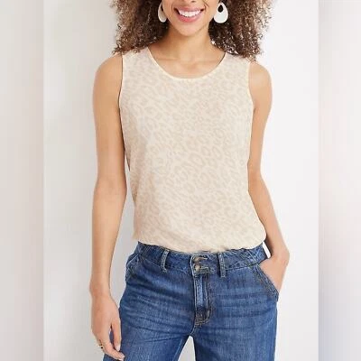 Camiseta sin mangas Maurices Delton Leopardo con cremallera trasera nueva con etiquetas, talla XS Foto 1 de 4