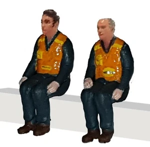 FG04 4 figuras sentadas de trabajadores sin pintar escala OO - Imagen 1 de 7