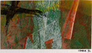 Obadia — Abstraction — dessin original - technique mixte sur bristol signé  1992 - Imagen 1 de 3