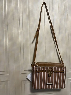 ADRIENNE VITTADINI Black Saffiano Crossbody HANDBAG/The Bleaker Street Stripe - Image 1 of 4