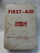 Vtg Pac-Kit First Aid Kit/Box Wall Mount Industrial Safety Equipment No 752