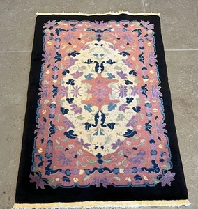 1920 Vintage Nichols Chinese Art Deco Rug Just Washed. Perfect Condition 3x5 - Picture 1 of 8