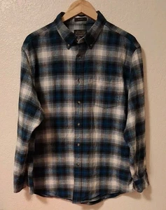 Camicia Pendleton XL Teal nera bianca ombra a quadri con bottoni muratore flanella  - Foto 1 di 10