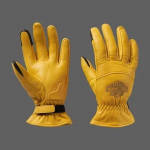 Harley-Davidson Women's Helm Leather Full-Finger Work Gloves- Natural 98153-23VW - Picture 1 of 9