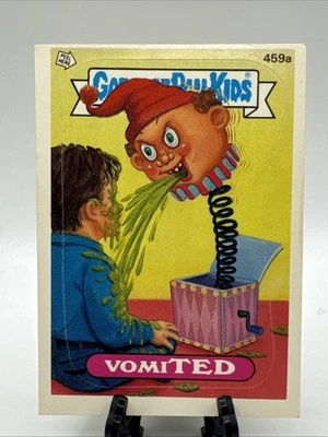 1987 GPK Topps Garbage Pail Kids 459a VomiTED Card LIGHT YELLOW CHECKLIST ERROR - Image 1 of 2