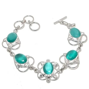 Monalisa Gemstone Handmade 925 Sterling Silver Jewelry Bracelet Size 7-8" - Picture 1 of 1
