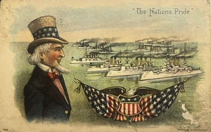 Vintage Patriotic Postcard The Nations Pride Coxsackie New York Catskill NY NAVY - Picture 1 of 2