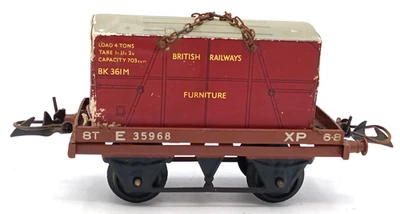 Hornby Meccano Tinplate Model Railway O Gauge Furniture Container Wagon a - Image 1 of 4