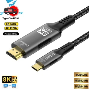 USB C to HDMI Cable 8K 60Hz 4K 120Hz Type C HDTV Adapter For MacBook iPad  - Picture 1 of 15