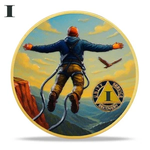 Embrace Freedom Sobriety Coin 1 Year AA Medallion Sobriety Gifts for Anniversary - Picture 1 of 15