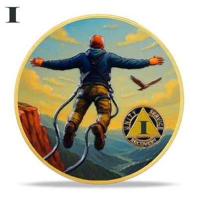 Embrace Freedom Sobriety Coin 1 Year AA Medallion Sobriety Gifts for Anniversary - Image 1 of 4