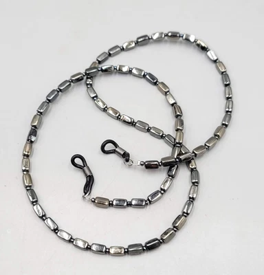 Soporte de cadena para gafas de cuentas negras 24 pulgadas Foto 1 de 4