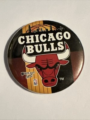 Chicago Bulls Vintage NBA 2.25” Pin Wincraft 1990s Michael Jordan Pippen Rodman - Image 1 of 2